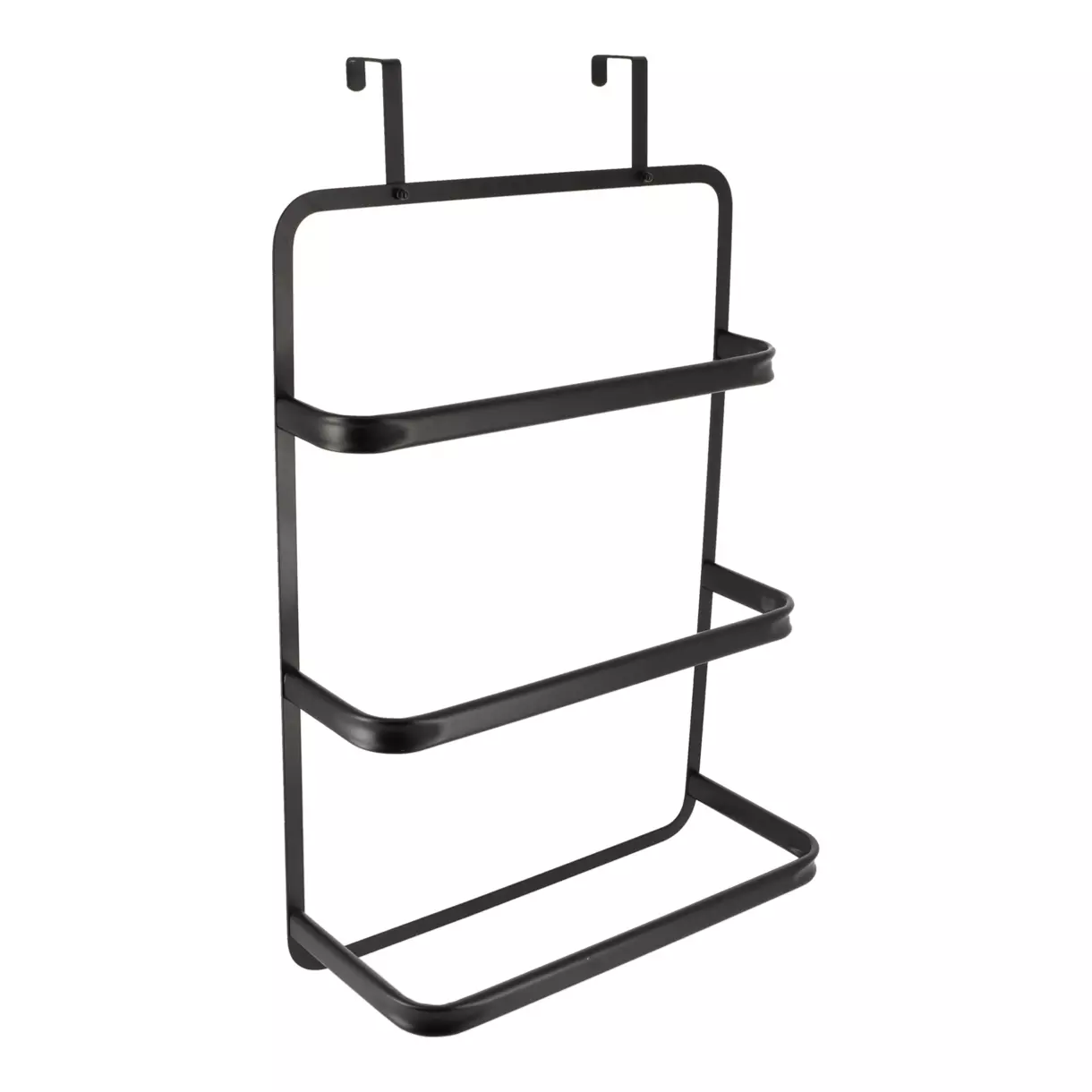 eminza Porte serviette sur porte 3 barres (42 x H69 cm) Métal Noir