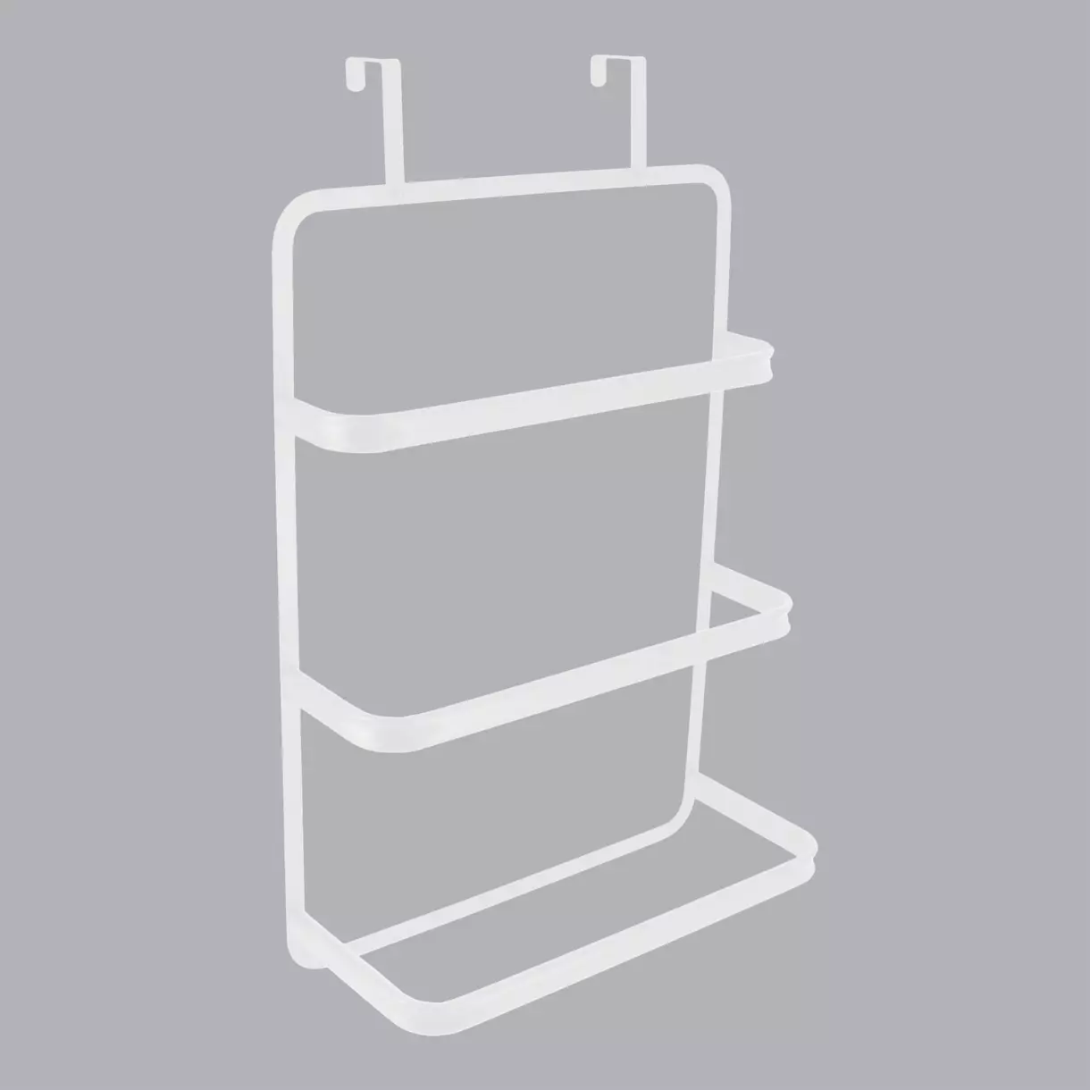 eminza Porte serviette sur porte 3 barres (42 x H69 cm) Métal Blanc