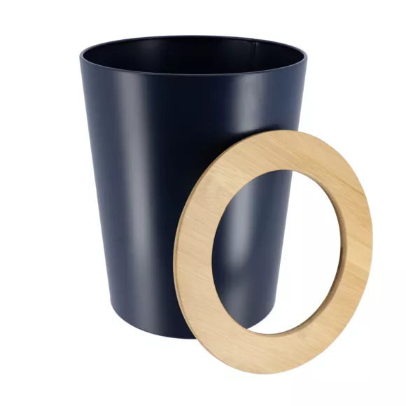 Eminza Poubelle Salle De Bain 5L Purebamboo Bleu Marine