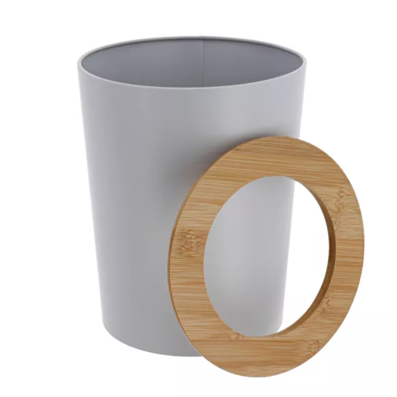 Eminza Poubelle Salle De Bain 5L Purebamboo Gris Clair
