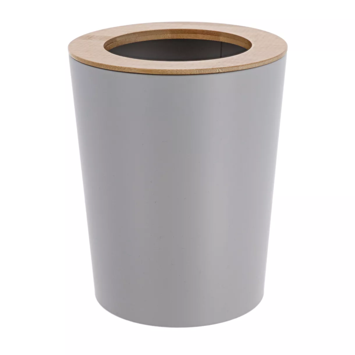 eminza Poubelle salle de bain 5L Purebamboo Gris clair