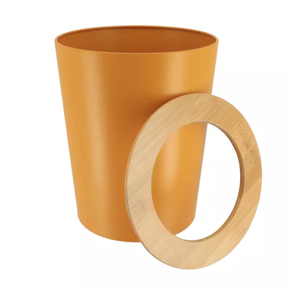 Eminza Poubelle Salle De Bain 5L Purebamboo Jaune Moutarde