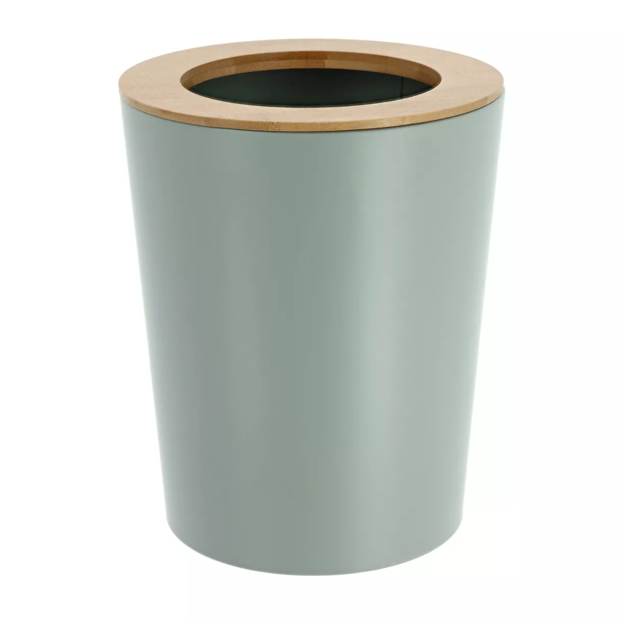 eminza Poubelle salle de bain 5L Purebamboo Vert eucalyptus