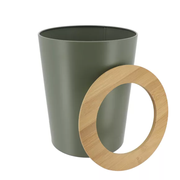 Eminza Poubelle Salle De Bain 5L Purebamboo Vert Kaki