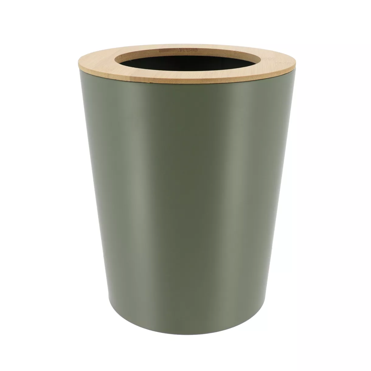 eminza Poubelle salle de bain 5L Purebamboo Vert kaki