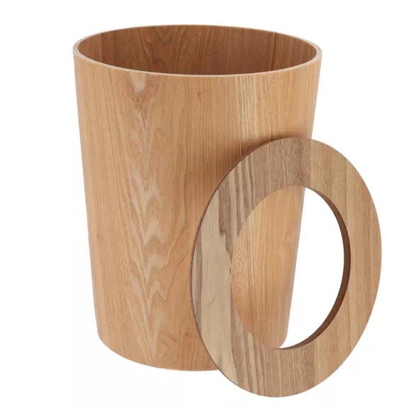 Eminza Poubelle Salle De Bain Façon Chêne Scandi Beige