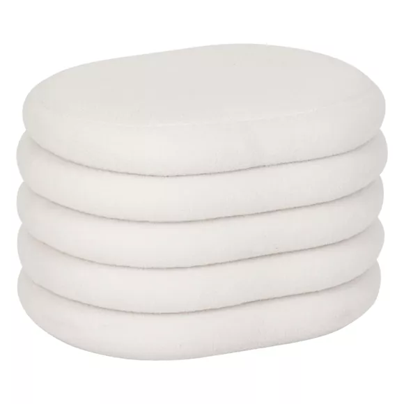 Eminza Pouf De Rangement Bouclette (L59 Cm) Giulia Blanc