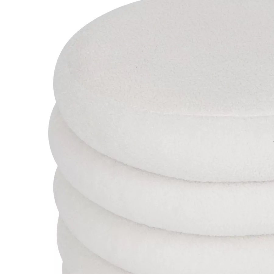 Eminza Pouf De Rangement Bouclette (L59 Cm) Giulia Blanc