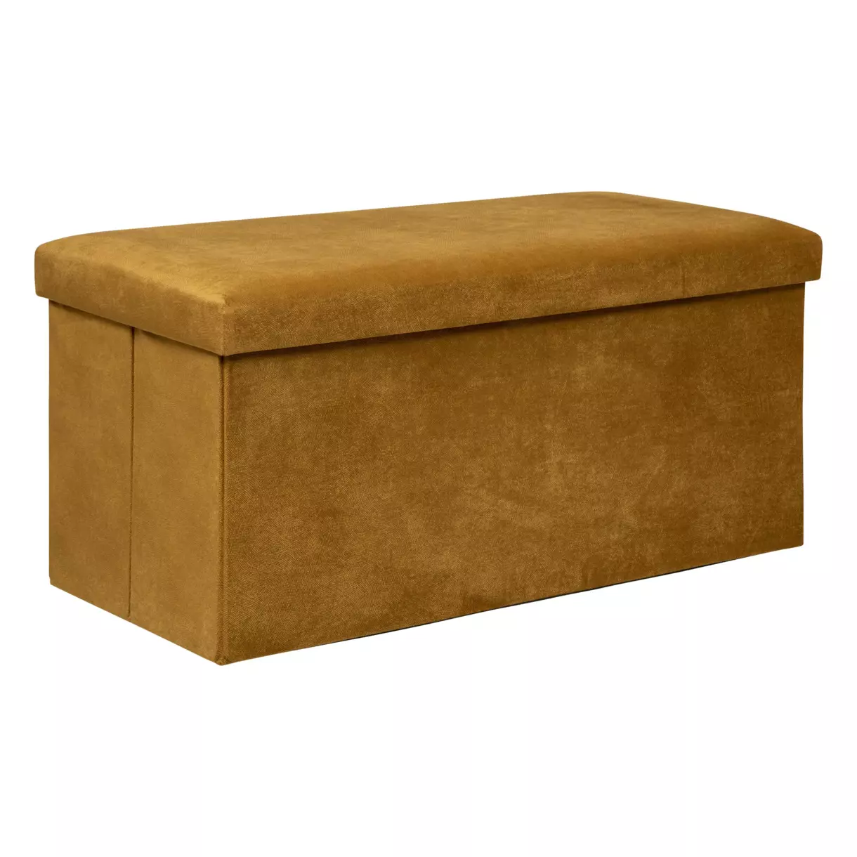 eminza Pouf de rangement double Lilou Jaune moutarde