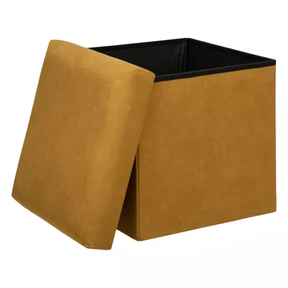 Eminza Pouf De Rangement (H38 Cm) Lilou Jaune Moutarde