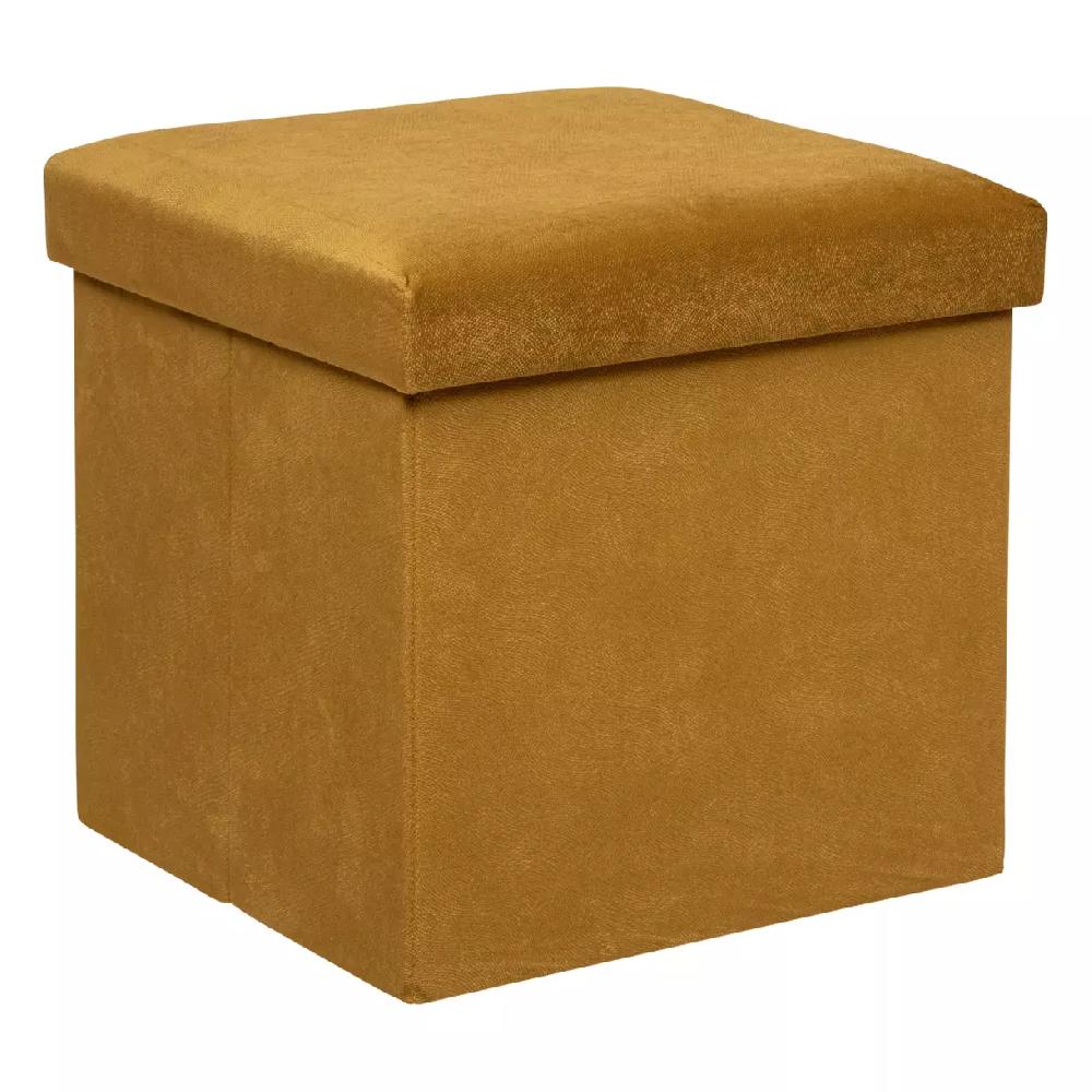 eminza Pouf de rangement (H38 cm) Lilou Jaune moutarde