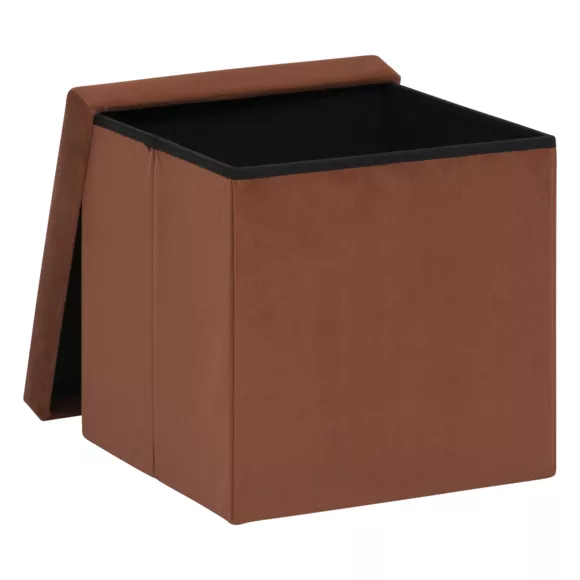 Eminza Pouf Pliable Simple Velours ( 38 X 38 Cm) Tess Ambre