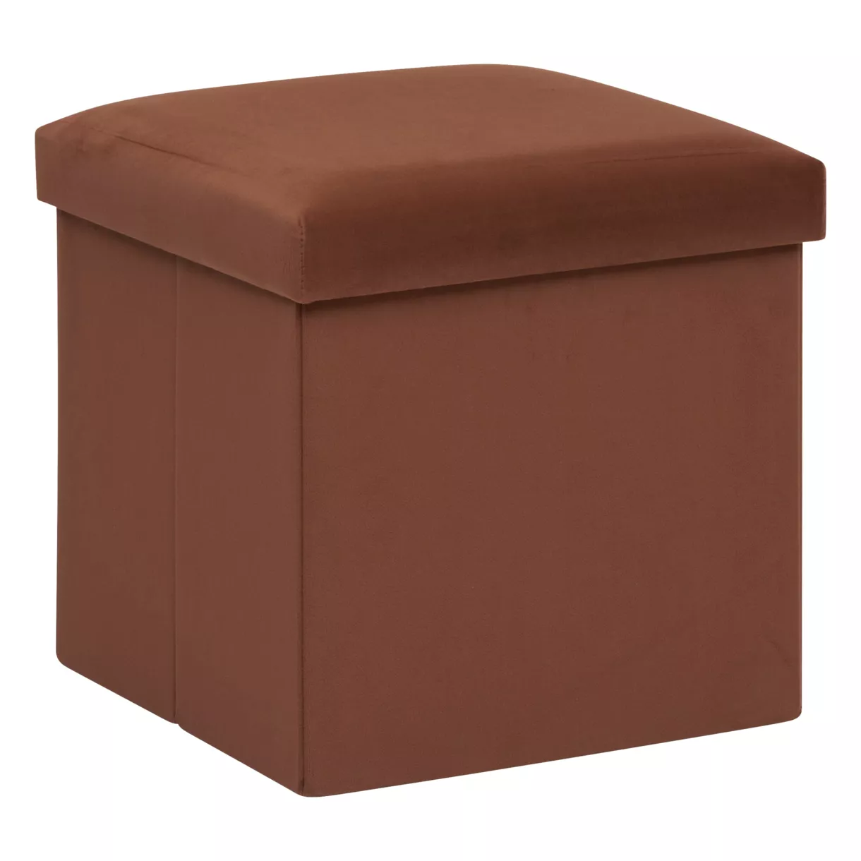 eminza Pouf pliable simple velours ( 38 x 38 cm) Tess Ambre