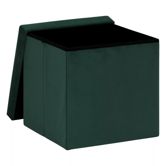 Eminza Pouf Pliable Simple Velours ( 38 X 38 Cm) Tess Vert