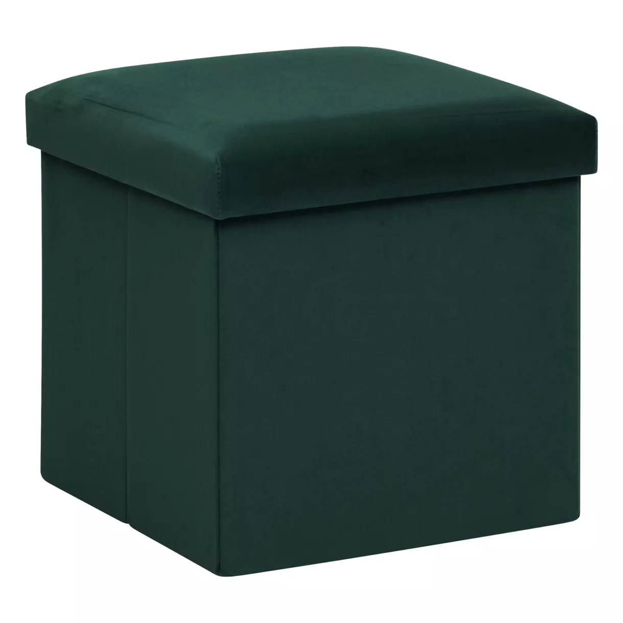 eminza Pouf pliable simple velours ( 38 x 38 cm) Tess Vert