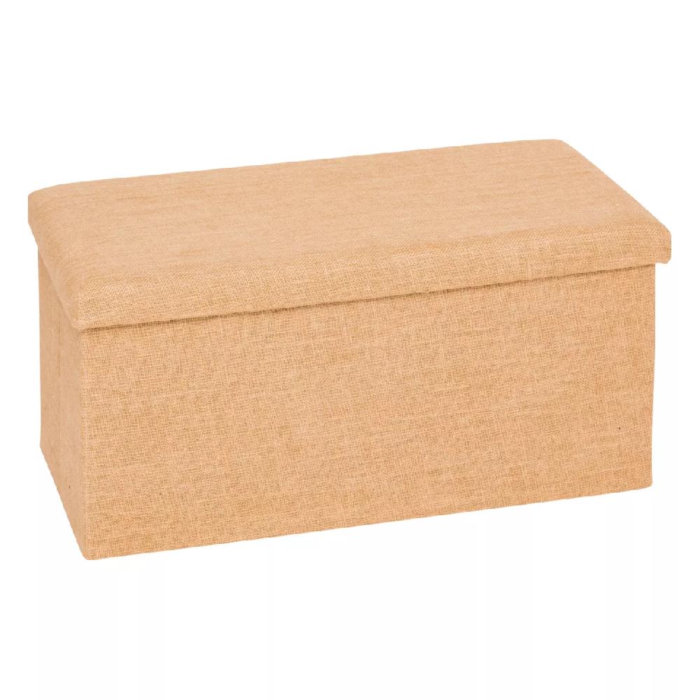 eminza Pouf pliant Double en toile de Jute (76 x 31 x 31 cm) Smart Naturel