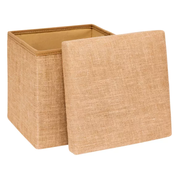 Eminza Pouf Pliant En Toile De Jute (31 X 31 X 31 Cm) Smart Naturel
