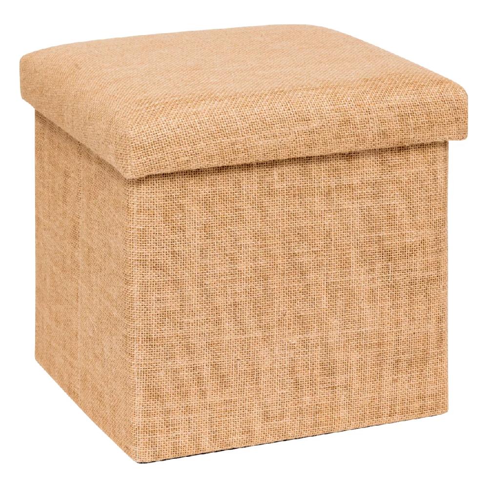 eminza Pouf pliant en toile de Jute (31 x 31 x 31 cm) Smart Naturel
