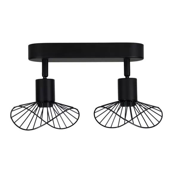 Eminza Rampe De Spot 2 Abat-jours (L24 Cm) Capeline Noir