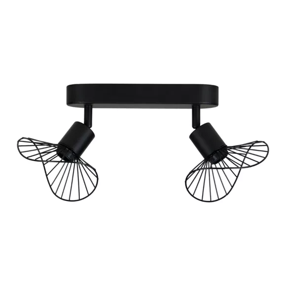 Eminza Rampe De Spot 2 Abat-jours (L24 Cm) Capeline Noir