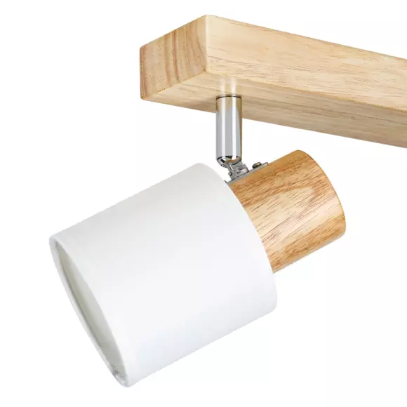 Eminza Rampe De Spot 2 Abat-jours (L37 5 Cm) Tissu Blanche