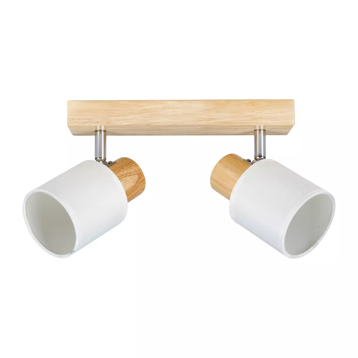 eminza Rampe de spot 2 abat-jours (L37 5 cm) Tissu Blanche