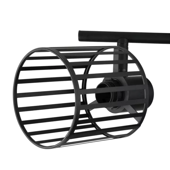 Eminza Rampe De Spot 2 Abat-jours Métal Industriel (L30.5 Cm) Alma Noir