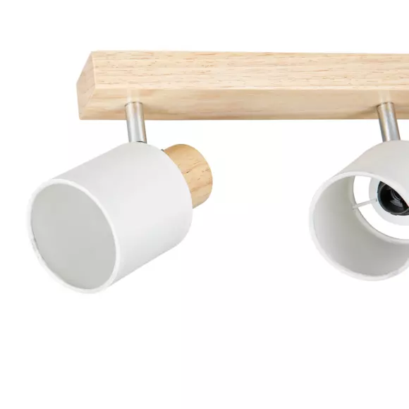 Eminza Rampe De Spot 4 Abat-jours (L67 Cm) Tissu Blanc