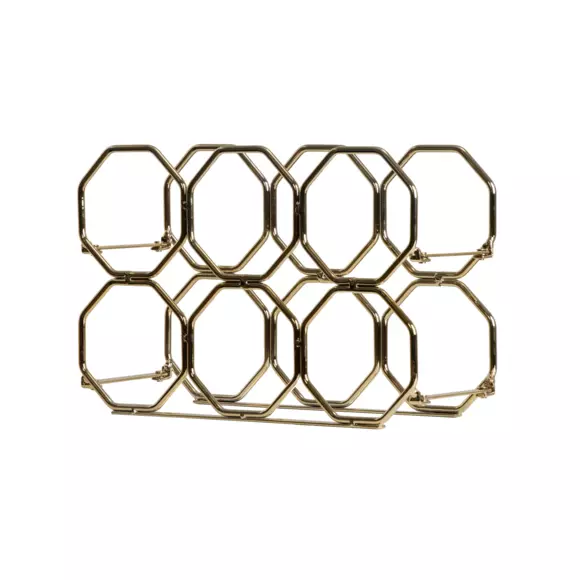 Eminza Range-bouteilles Métal Pliable (H22 Cm) Elio Or