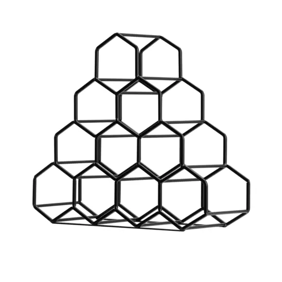 Eminza Range-bouteilles Métal Pyramide (H38 Cm) Malo Noir