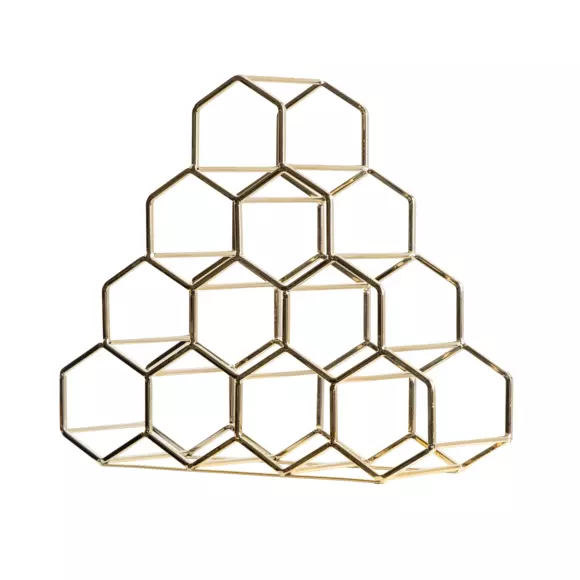 Eminza Range-bouteilles Métal Pyramide (H38 Cm) Malo Or