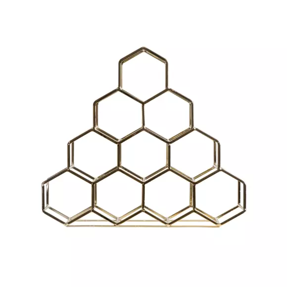 Eminza Range-bouteilles Métal Pyramide (H38 Cm) Malo Or