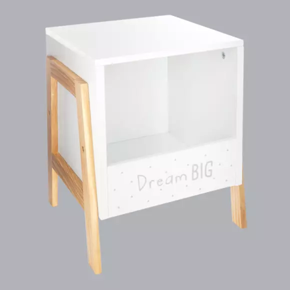 Eminza Rangement Enfant Casier Bois (H40 Cm) Ecriture Blanc