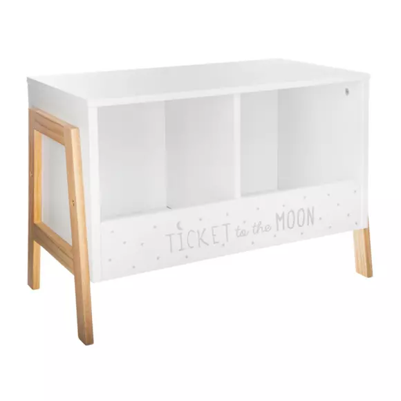 Eminza Rangement Enfant Casier Double (H40 Cm) Ecriture Blanc