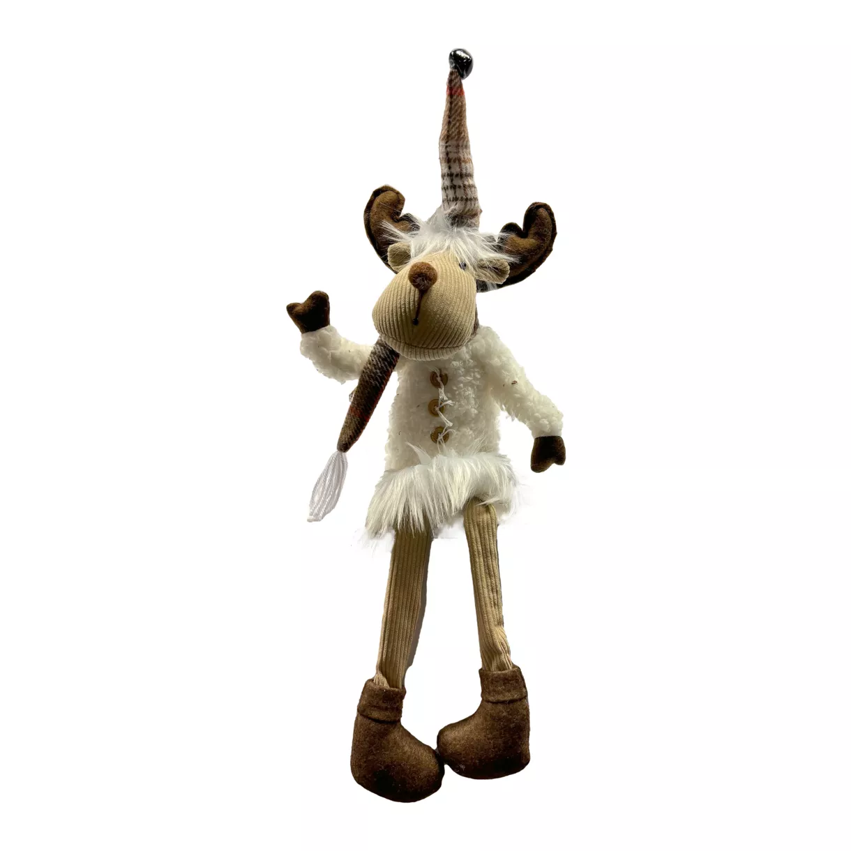 eminza Renne de Noël à asseoir (H55 cm) Charlie Beige
