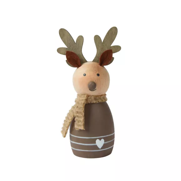 Eminza Renne De Noël En Bois à Poser (H15 Cm) Sweet Denver Marron