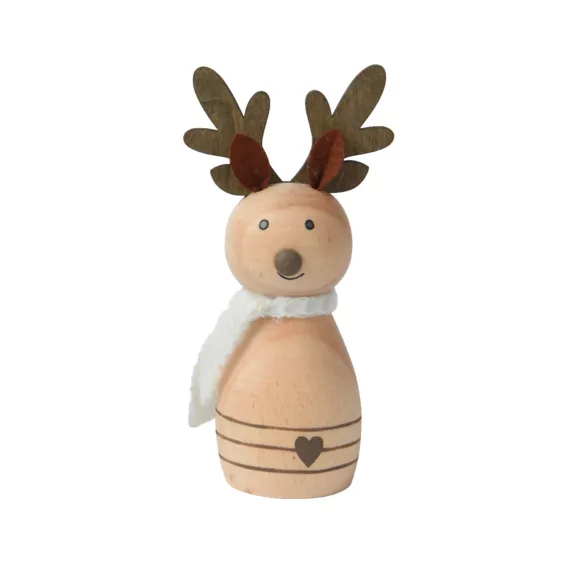 Eminza Renne De Noël En Bois à Poser (H15 Cm) Sweet Denver Naturel