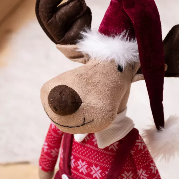 Eminza Renne De Noël (H60 Cm) Mister Bavarois Costume Rouge
