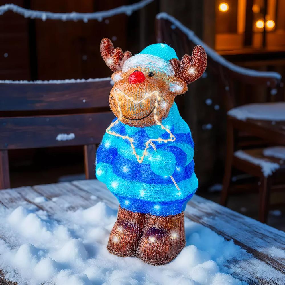 eminza Renne lumineux 105 LED (H44 cm) Nino Blanc froid/chaud