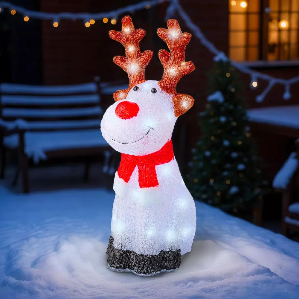 eminza Renne lumineux 40 LED (H50 cm) Dasher Blanc froid