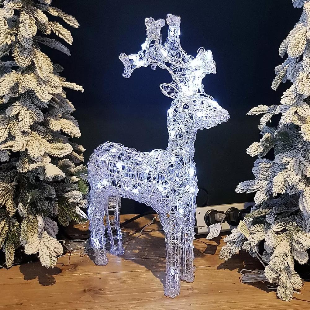 eminza Renne lumineux 50 LED (H60 cm) Pilou Blanc froid
