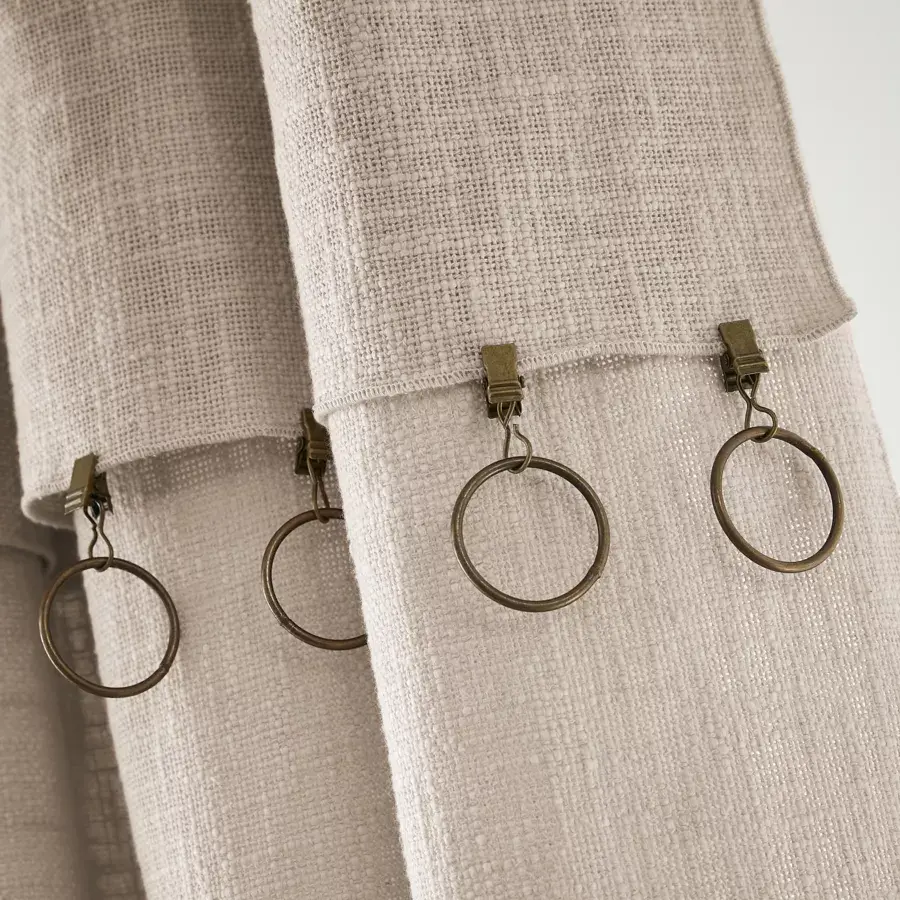 Eminza Rideau Coton Ajustable (140 X Max 270 Cm) Sixtine Beige