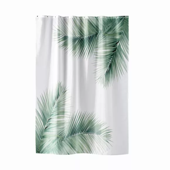 Eminza Rideau De Douche à Anneaux (180 X 200 Cm) Havane Vert