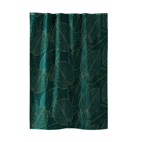 Eminza Rideau De Douche à Anneaux (180 X 200 Cm) Jade Vert