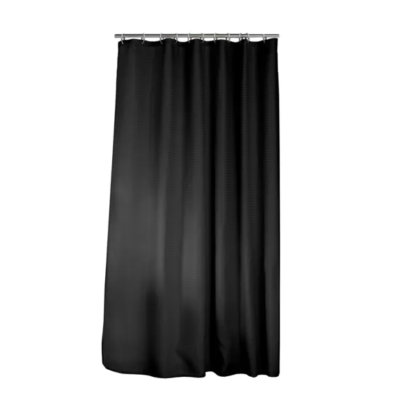 Eminza Rideau De Douche Effet Tissé à Anneaux (180 X 200 Cm) Quartz Noir