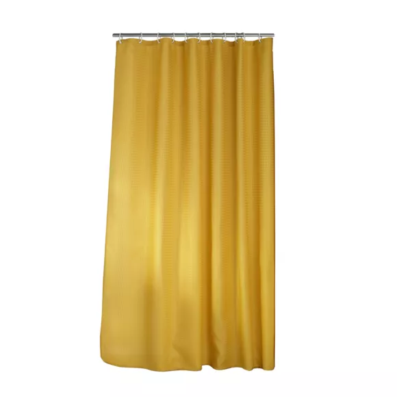 Eminza Rideau De Douche Effet Tissé à Anneaux (180 X 200 Cm) Quartz Jaune Ocre