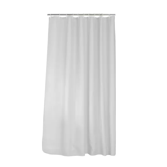 Eminza Rideau De Douche Effet Tissé à Anneaux (180 X 200 Cm) Quartz Blanc