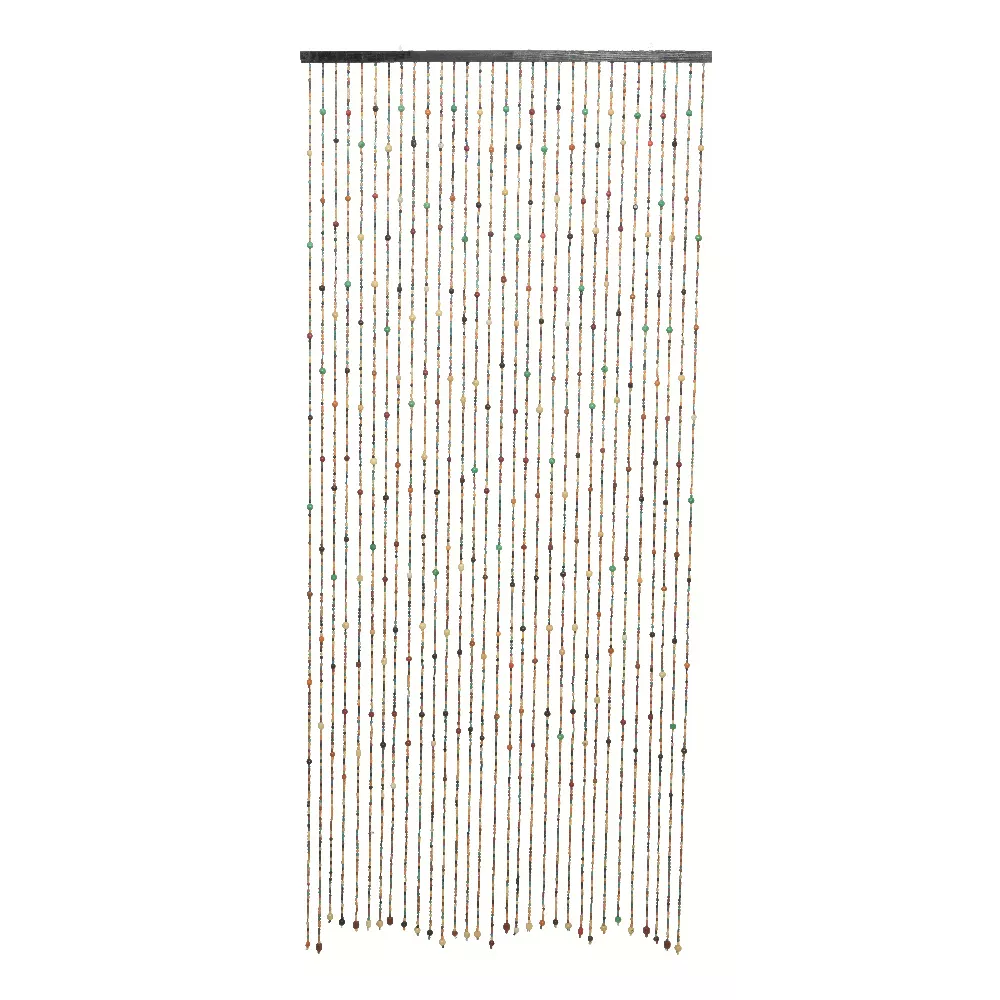 eminza Rideau de porte perles bois (90 x 200 cm) Ally Multicolore