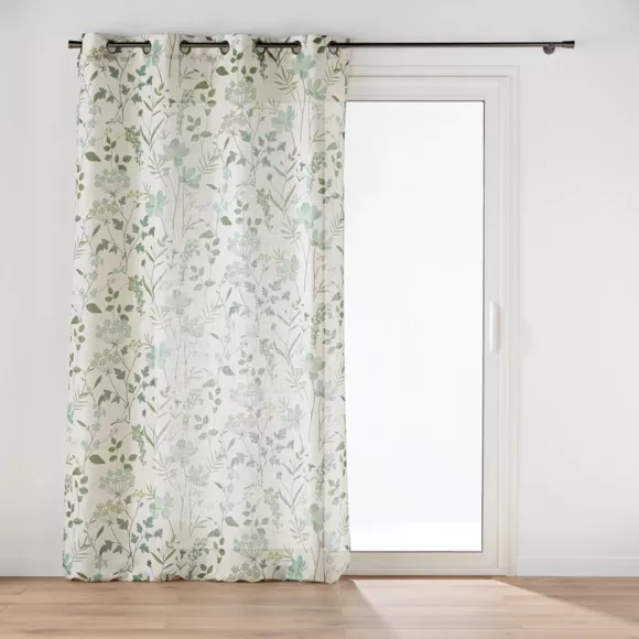 Eminza Rideau Effet Lin (140 X 260 Cm) Palmiflore Vert