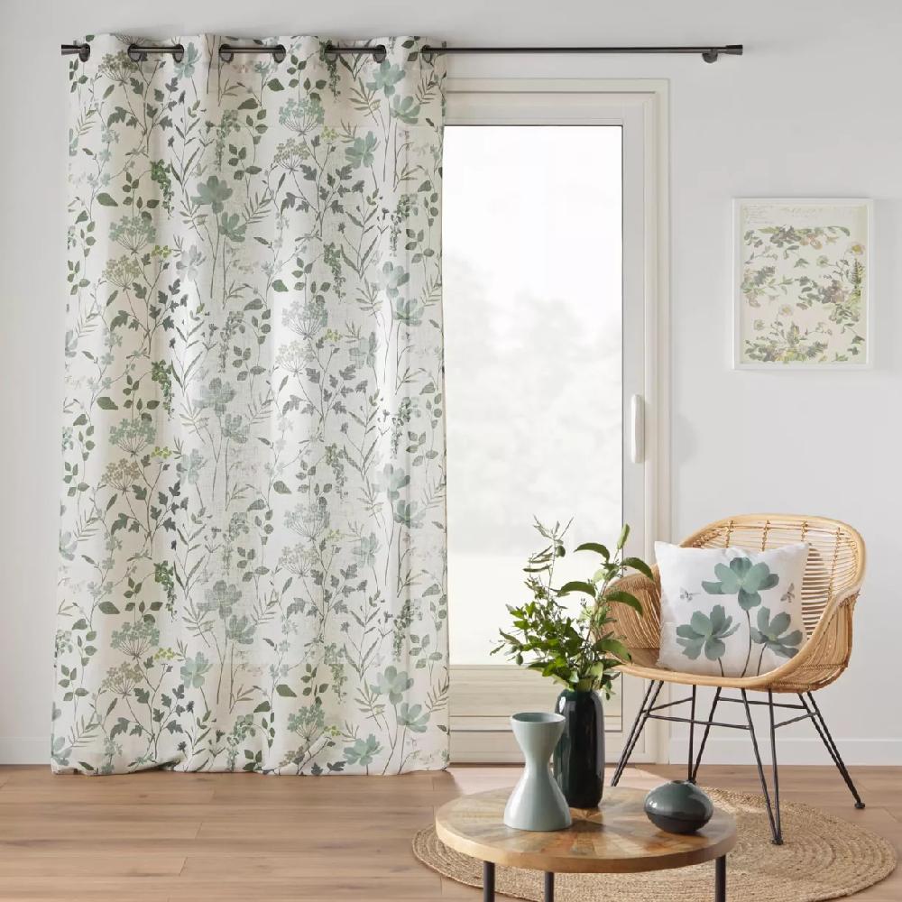 eminza Rideau effet lin (140 x 260 cm) Palmiflore Vert